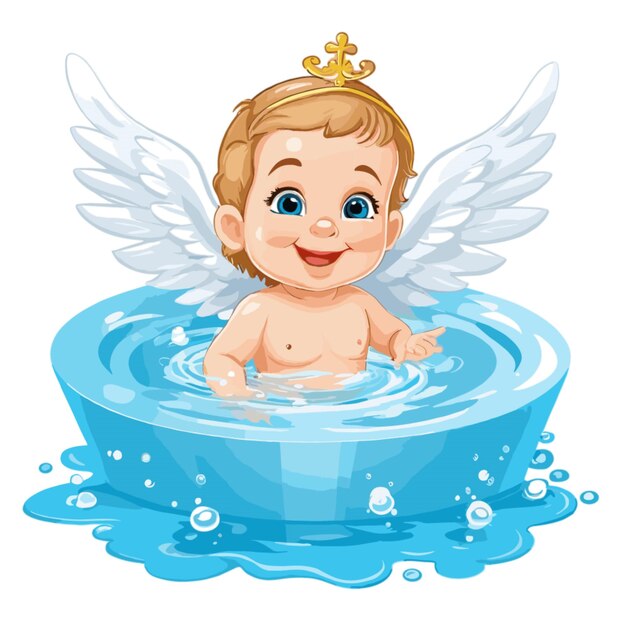 Vector baby angel vector on a white background
