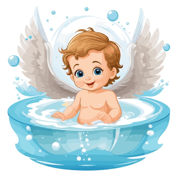 Vector baby angel vector on a white background