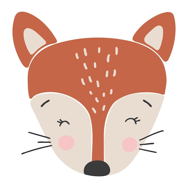 Baby animal fox, animal isolated, cute animal cartoon vector, adorable pet vector, minimalist