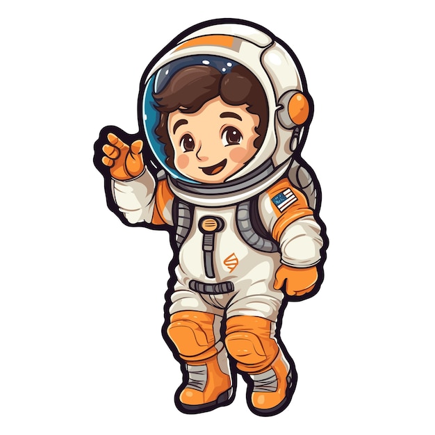 Baby astronaut and space illustration clipart Cute astronaut isolated on background