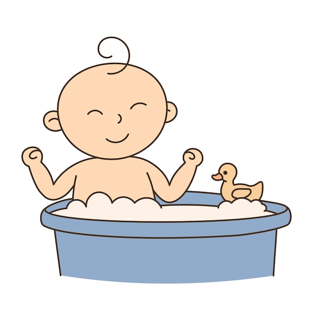 Baby bath Hand Drawn Kid and Family doodle icon