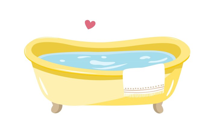 Baby bathtub vector in flat cartoon style Baby element clipart Baby product Bathing item