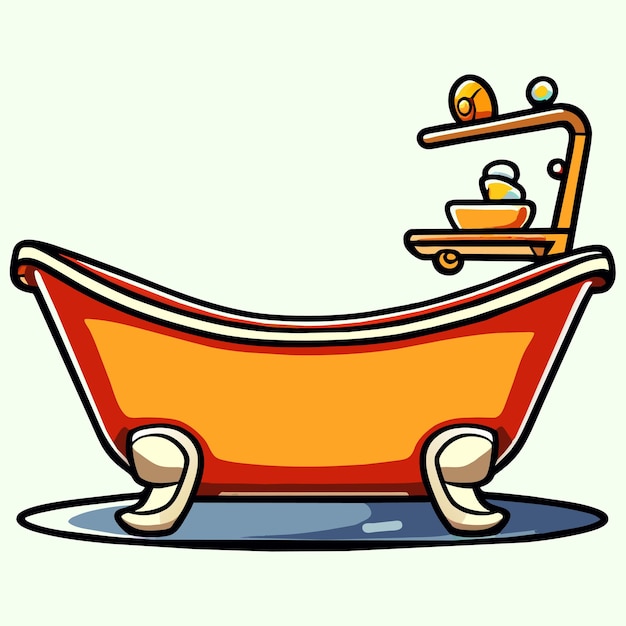 Vector baby bathtub vector illustration