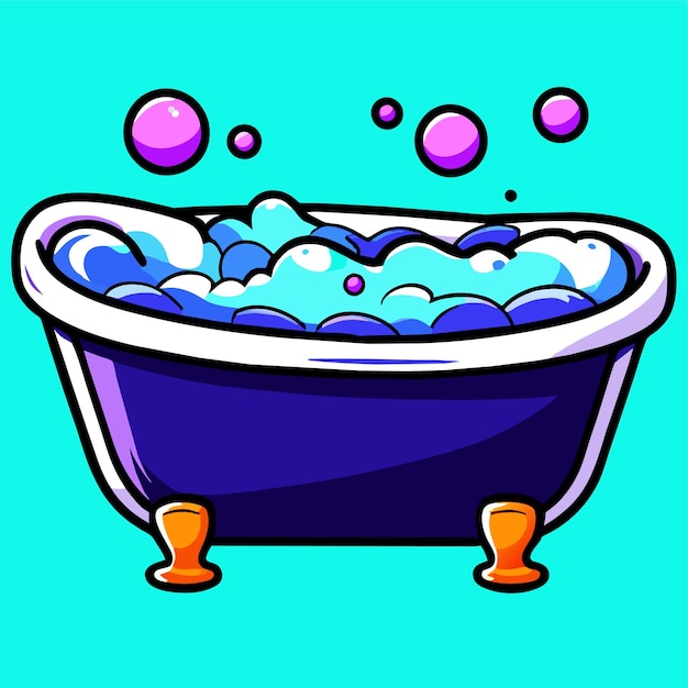 Vector baby bathtub vector illustration