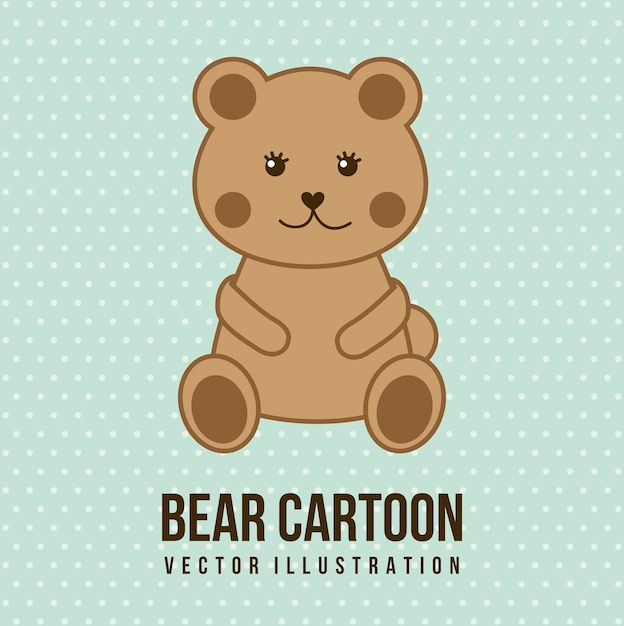 Baby bear over beige background vector illustration