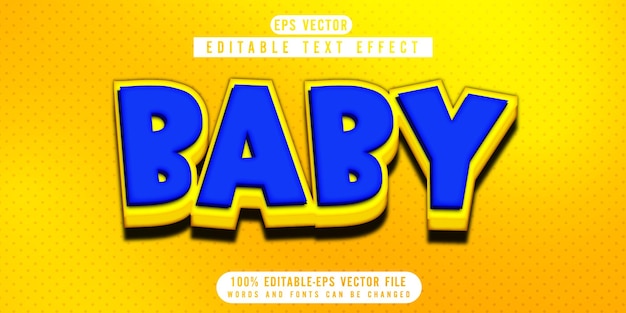 Baby bewerkbare teksteffect vector