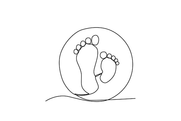 Vettore simbolo di nascita del bambino disegno di una linea del mese di consapevolezza della perdita di gravidanza e del bambino