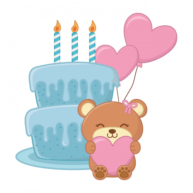 Baby birthday party elements vector illustration