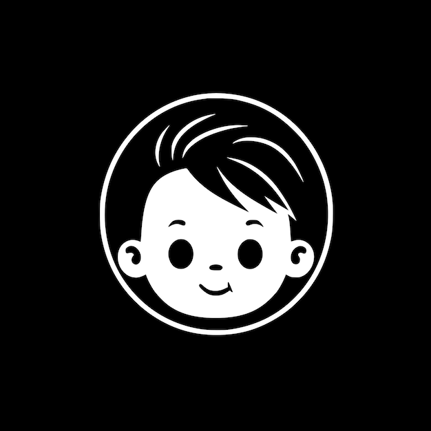 Baby Black and White Vector illustration