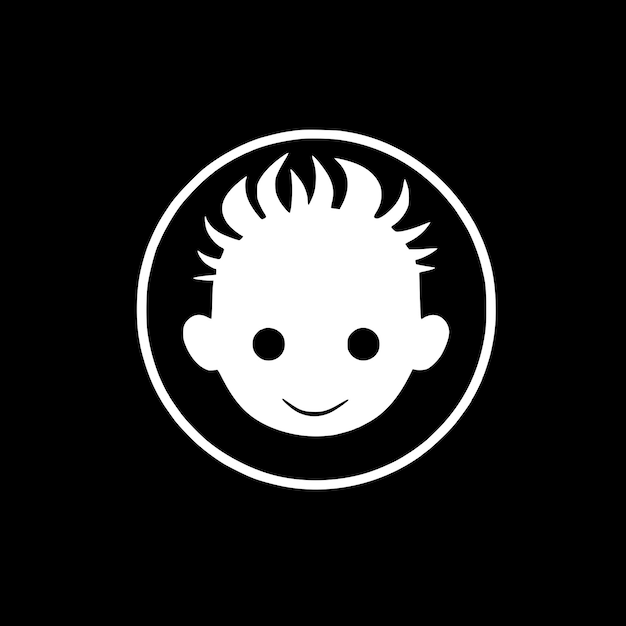 Baby Black and White Vector illustration