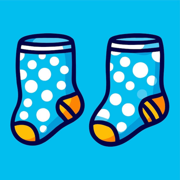 Иллюстрация набора детских синих носков