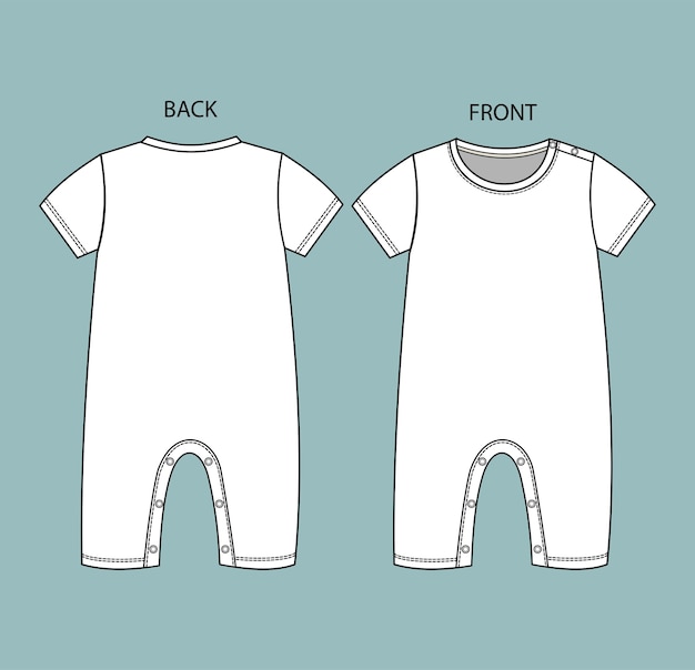 Baby Bodysuit front and back view