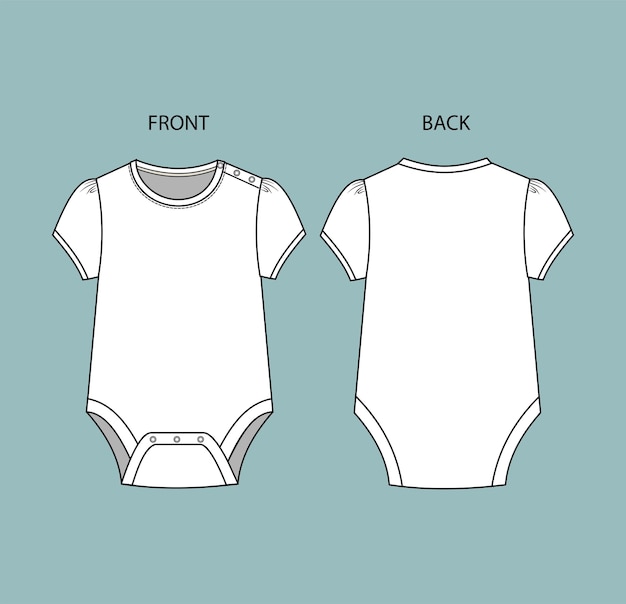 Baby Bodysuit front and back view