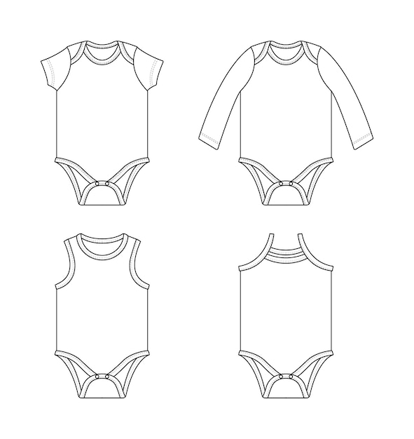 Vector baby bodysuit