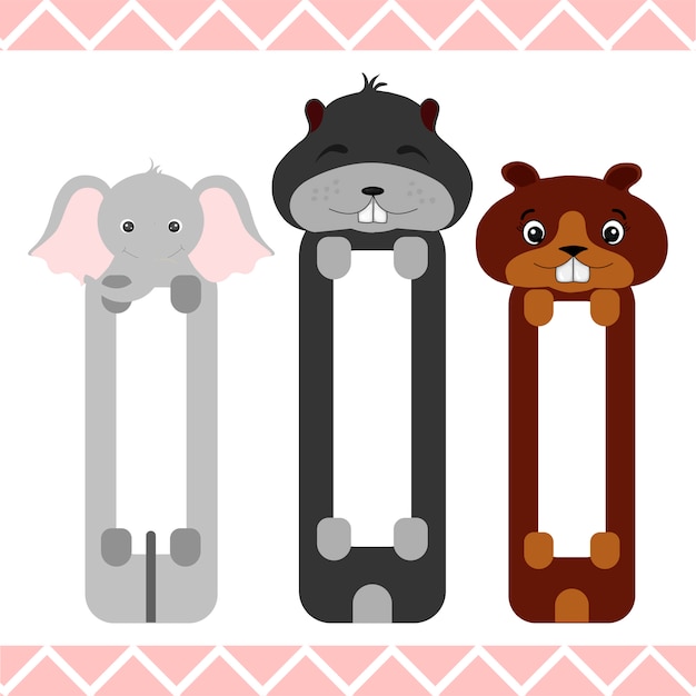 Baby bookmarks with cute animals