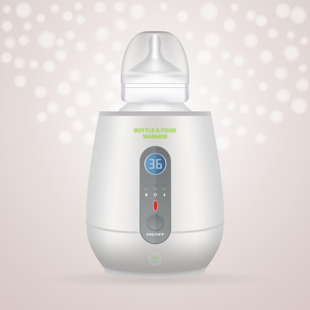 Vector baby bottle warmer and feeding bottle isolated on a background vector illustration