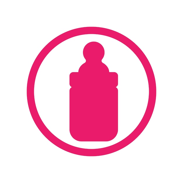 Baby bottle with a nipple Isolated on blue background Raster version