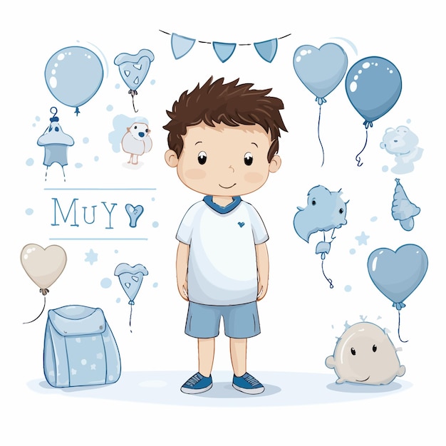 Vector baby_boy_arrival_card_vector