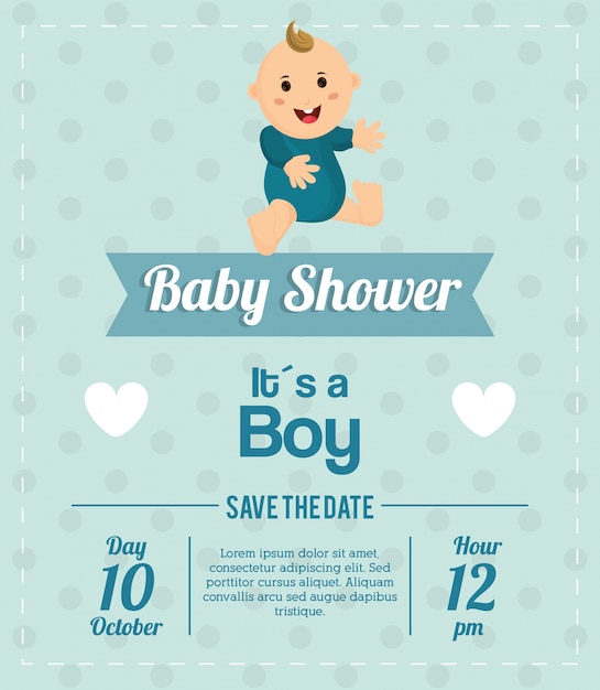 Baby boy of baby shower card