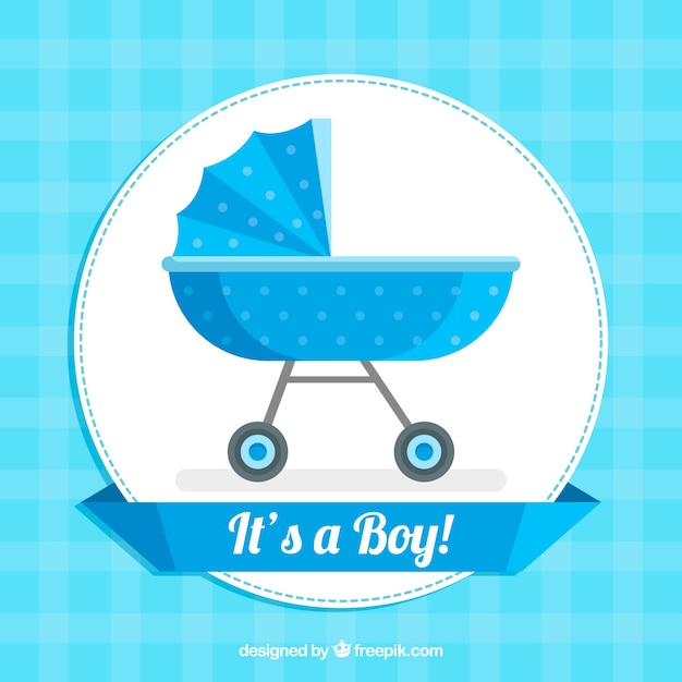 Baby boy background in flat style