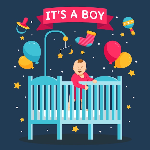 Baby Boy Born Day Concept