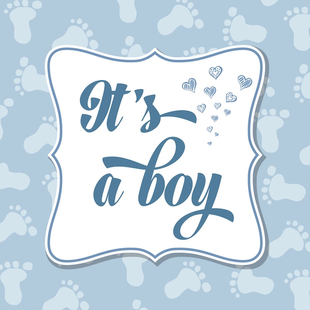 Vector baby boy  invitation for baby shower