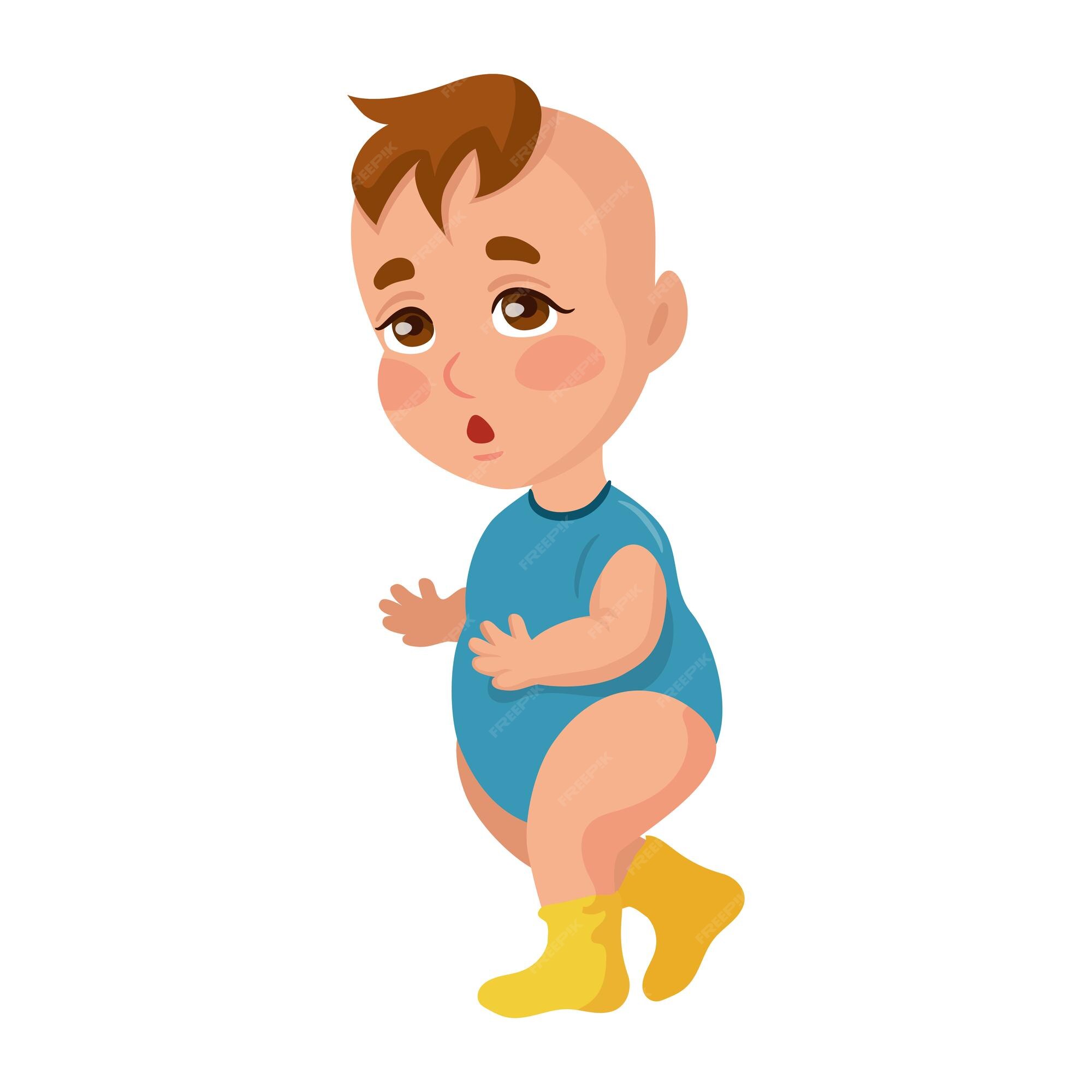Premium Vector | Baby boy learning to walk isolate on white background  vector illustration