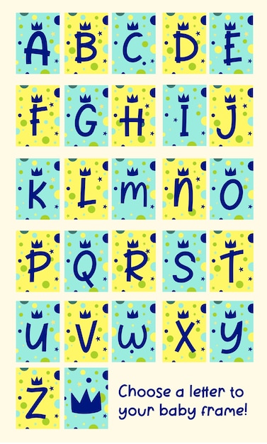 Vector baby boy letters