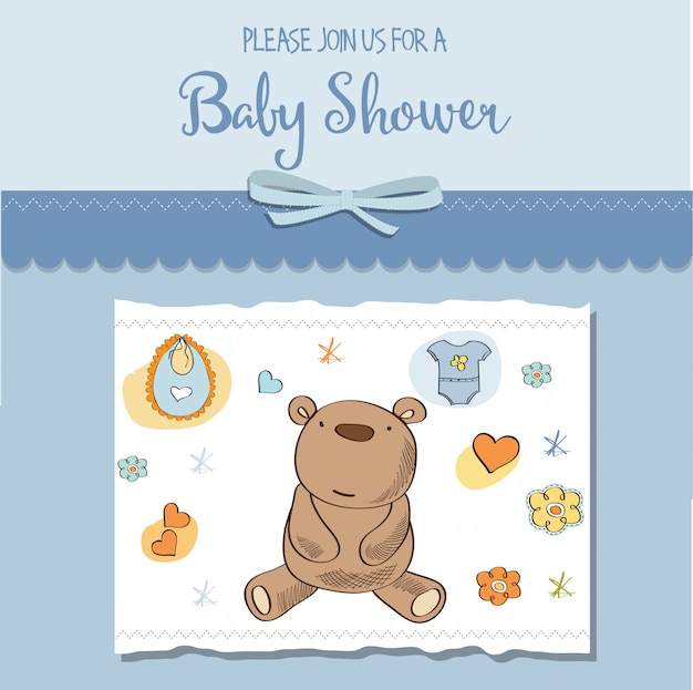 Vector baby boy shower card