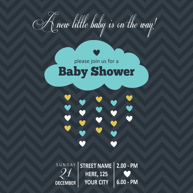 Vector baby boy shower card