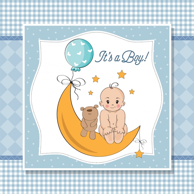 Vector baby boy shower card