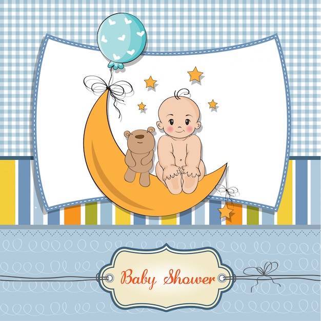 Vector baby boy shower card