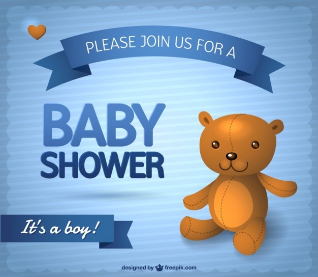 男の赤ちゃんのシャワーの招待状