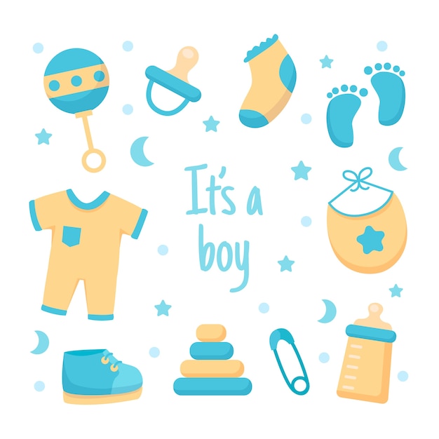 Vector baby boy shower style