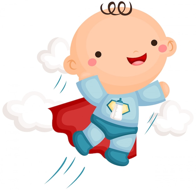 Wonder Baby. Super Boy. Funny Little Child in Super Hero Suit. Humor  Cartoon Illustration. Stock Vector - Illustration of mantle, help: 123651090