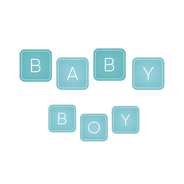 Baby boy text banner on white background It s a boy