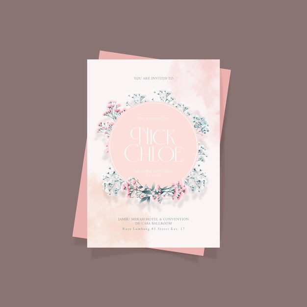 Baby Breath Wedding Invitation