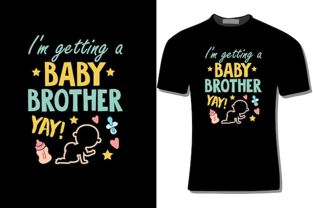 Baby broer tshirt ontwerp illustratie voor print poster kaart mokken tassen uitnodigingen feest