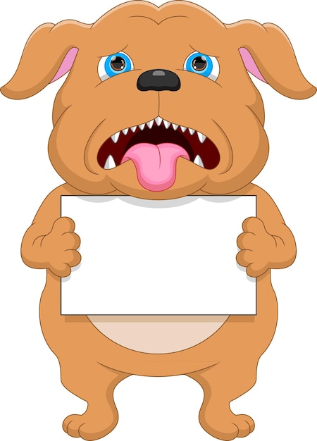 Vector baby bulldog with blank sign