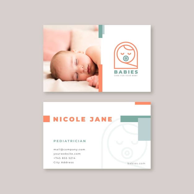 Vector baby business card template