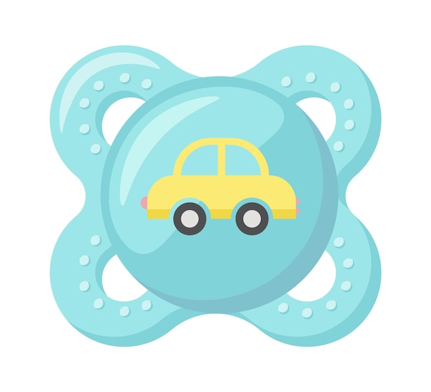 Baby car pacifier vector illustration