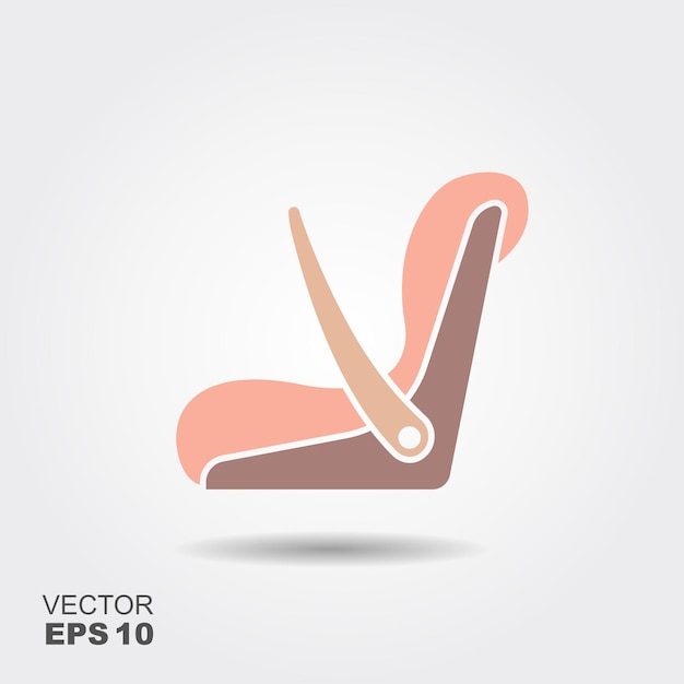 Baby car seat vector icon