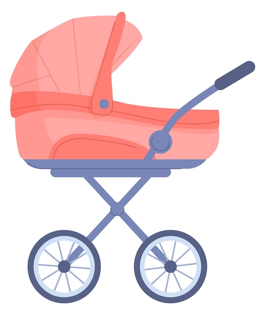 Vector baby carriage icon color stroller child pram