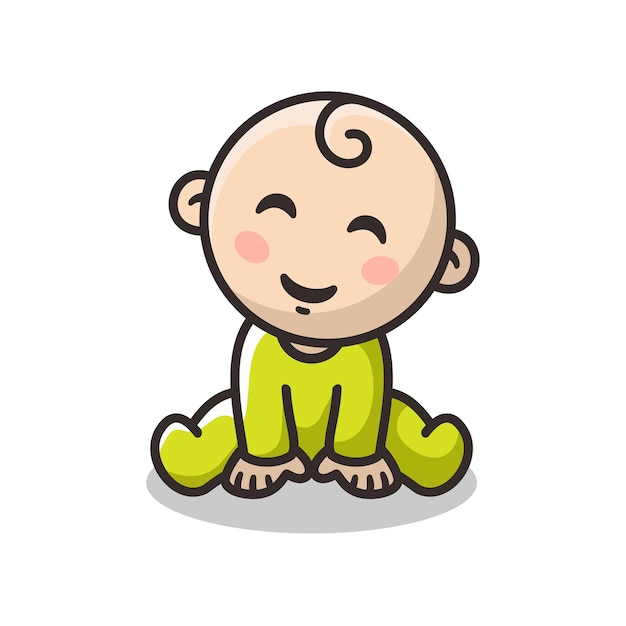 Baby cartoon character, flat design style