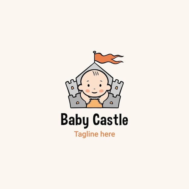 Vector baby castle logo baby shop logo