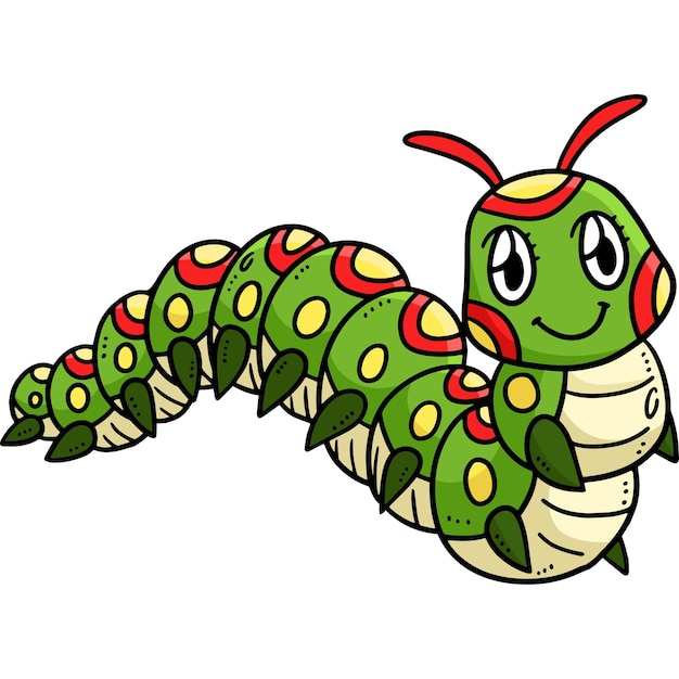 Baby Caterpillar Cartoon Colored Clipart