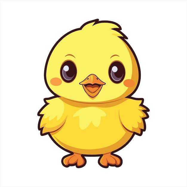 baby Chick Cute Funny Cartoon Kawaii Clipart Colorful Watercolor Animal Pet Sticker Illustration