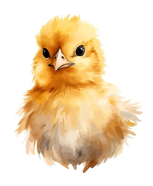 Vettore baby chicken acquerel clipart vector (vettore per acquerelli di pollo per bambini)