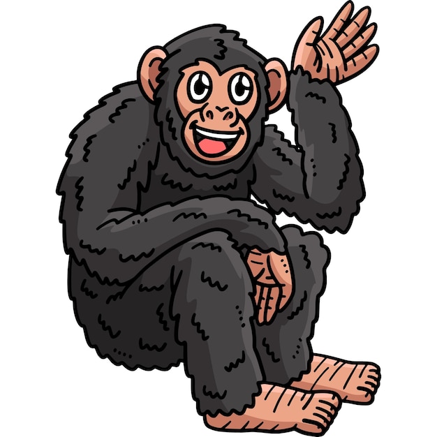 Baby Chimpanzee Cartoon Colored Clipart