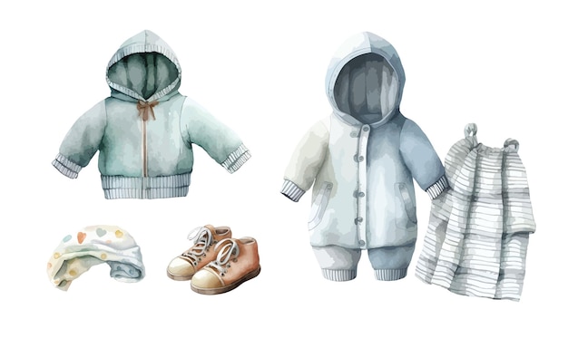 Baby clothes clipart isolated vector illustration